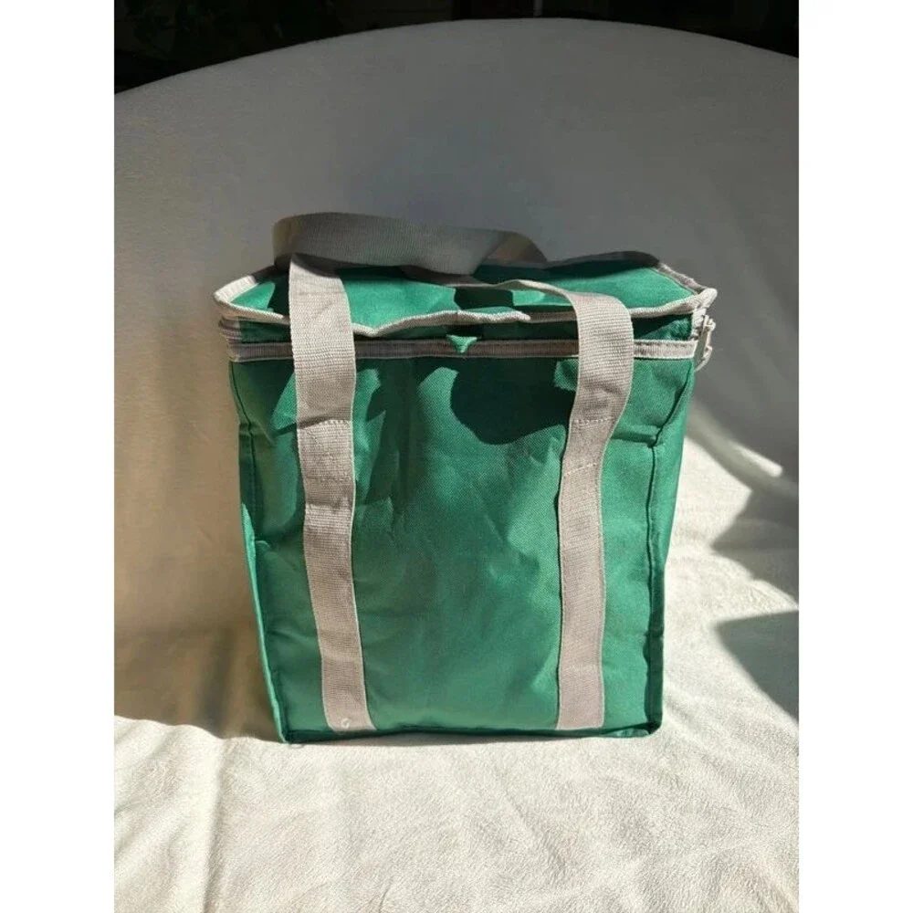Whole Foods Market shopping bag insulated reusable green gray clean